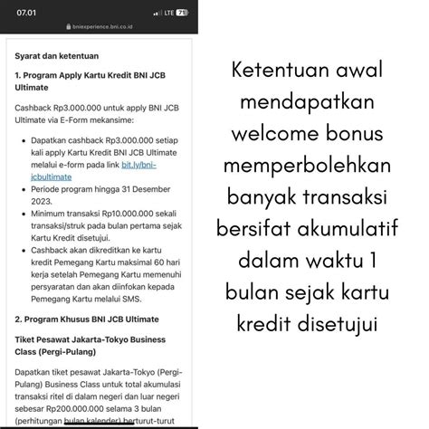 Syarat Dan Ketentuan Promo Kartu Kredit BNI JCB Ultimate Yang Berubah Ubah