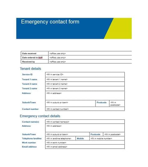 54 Free Emergency Contact Forms Employee Student