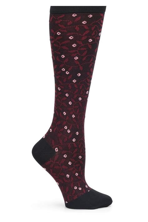 Comfortiva Compression Socks Color Floral Vine Size Os