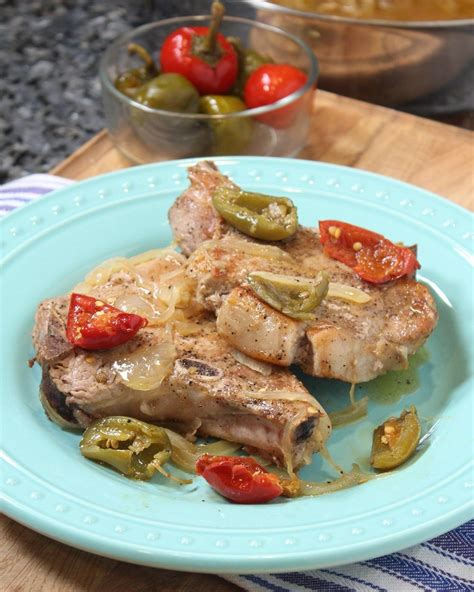 Pork Chops With Hot Cherry Peppers Written Recipe Pork Chops With