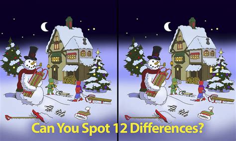 Can You Spot All 12 Differences Between These Christmas Scenes How