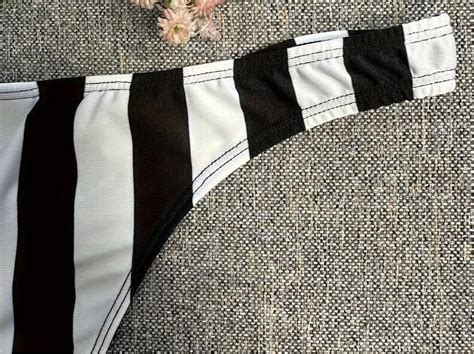 New Men S Sexy White Black Stripe Bikini Brief W Enhancing Contoured Pouch Gay EBay