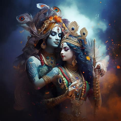 premium photo happy janmashtami lord radha krishna digital poster
