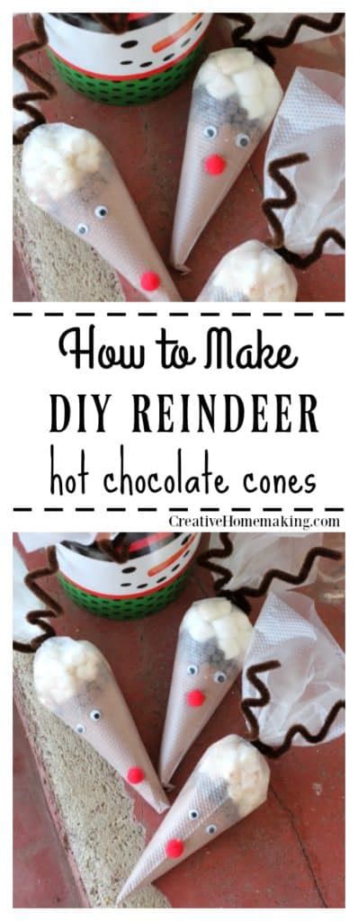 Easy Diy Reindeer Hot Chocolate Cones Creative Homemaking