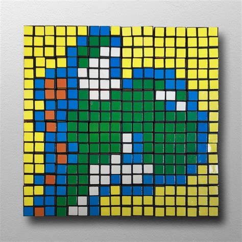 Diy Rubiks Cube Mosaic Yoshi 36 Cube Kit Etsy