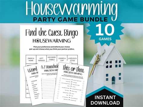 Housewarming Games Bundle, New House Party Game, Housewarming Party