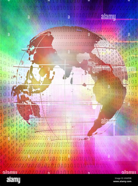 Modern Art Globe With Binary Code Stock Photo Alamy