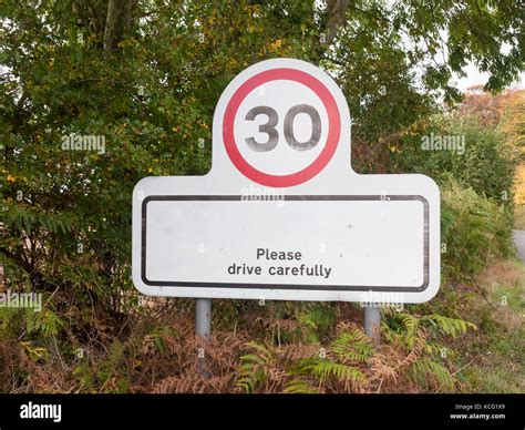 Village Rectangle Sign With 30 Miles Per Hour Speed Limit Essex