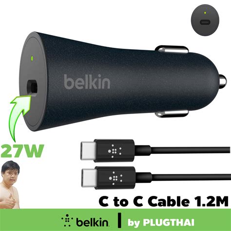 BELKIN F7U076bt04 BLK BOOSTCHARGE USB C Car Charger Cable With