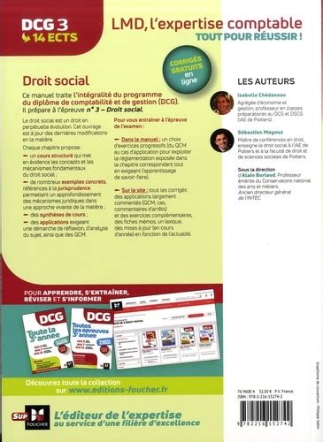 DCG 3 Droit Social De Alain Burlaud Grand Format Livre Decitre