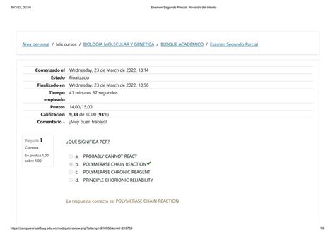 Examen Biolog A Molecular Universidad De Guayaquil El Rinc N M Dico