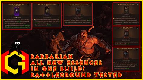 Diablo Immortal Barbarian All New Essences In One Build BG Tested