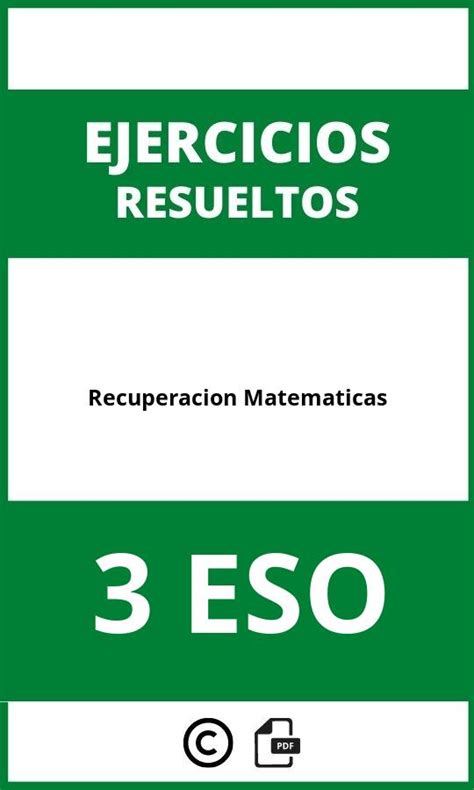 Ejercicios Recuperacion Matematicas 3 ESO PDF 2024