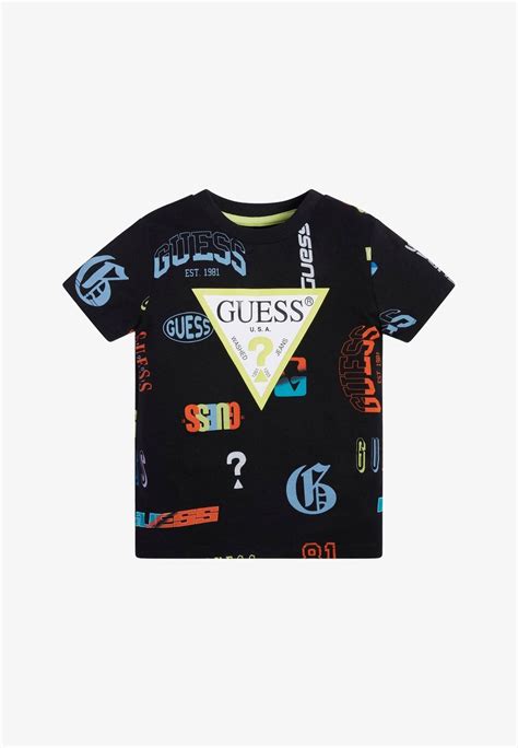 Guess Mit Allover Print Camiseta Estampada Mehrfarbig Schwarz Negro