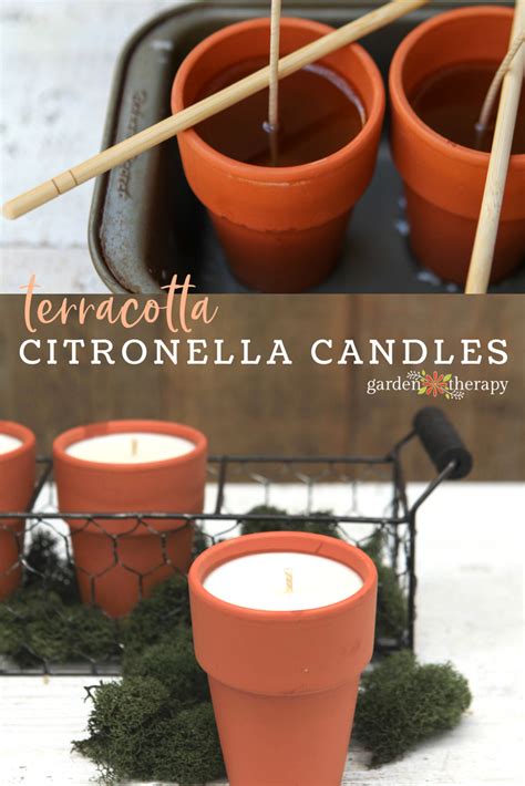 Bug Off Naturally Terracotta Pot Citronella Candles Garden Therapy