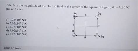 Solved Caleulate The Magnitude Of The Electric Field At The Chegg