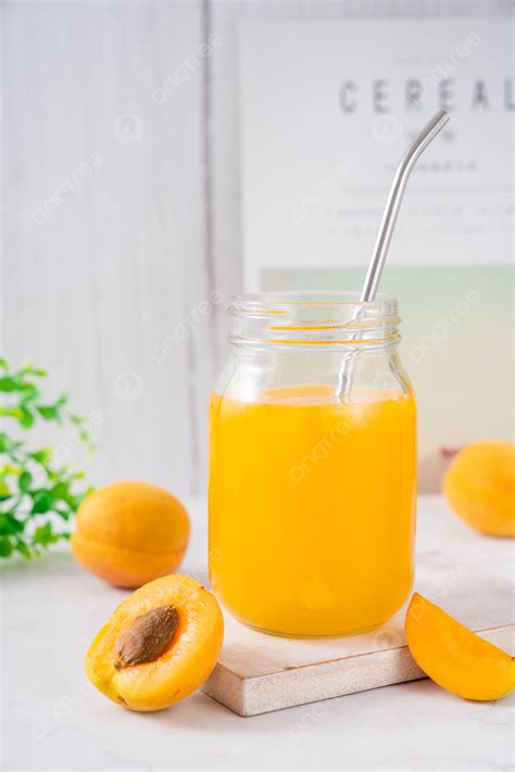 Summer Iced Drink Apricot Juice Photography Map With Pictures Background Summer Day Cold Drink