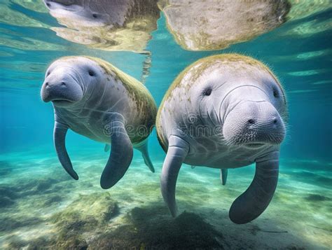 Florida Keys manatees stock illustration. Illustration of wild - 293680593