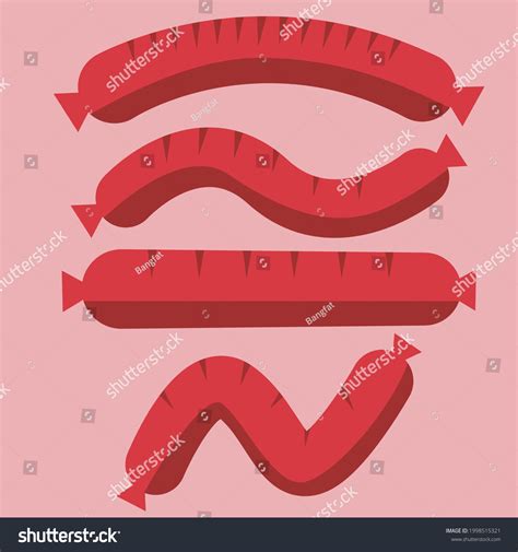 Illustration Sausage Shape Various Positions Stock Vector Royalty Free