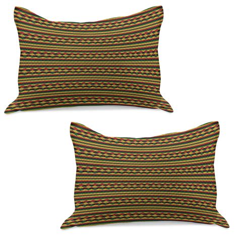 Kente Pattern Knitted Quilt Pillowcover Set Of Traditional Pattern