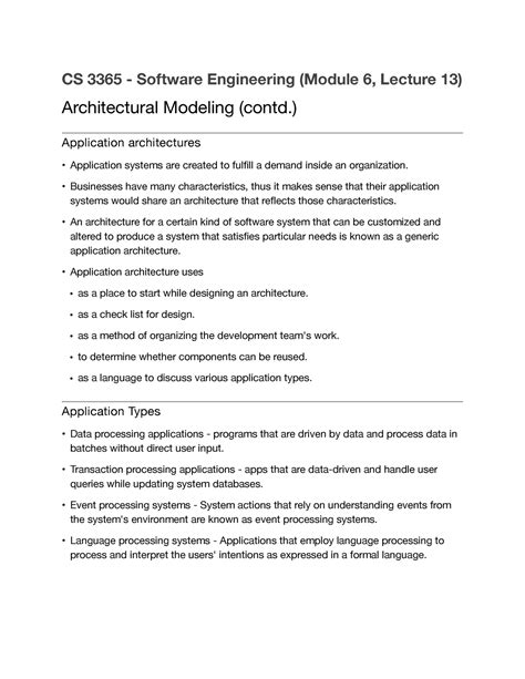 CS 3365 Lecture Notes - M6L13 - CS 3365 - Software Engineering (Module ...