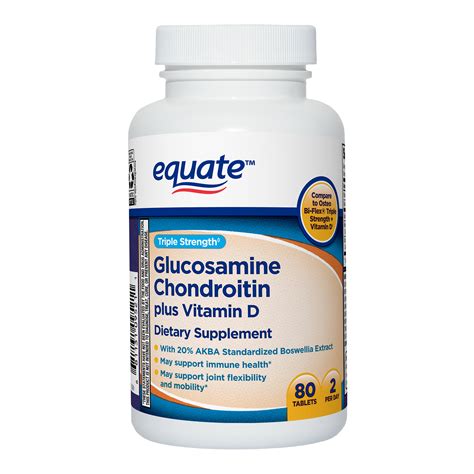 Equate Triple Strength Glucosamine Chondroitin Plus Vitamin D Tablets