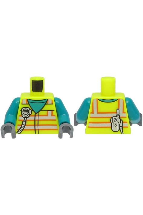Lego Original Moc Custom Minifigure Minifigure Mens Torso Neon Yellow