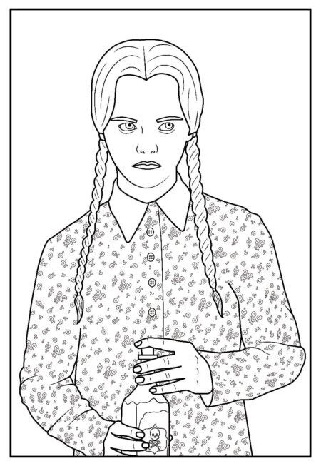 Desenho Da Vandinha - 28 Desenhos da Wandinha Para Colorir - Amo Colorir