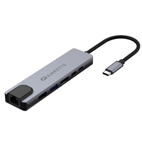 Type C 6 In 1 Ethernet Usb Hub Amkette