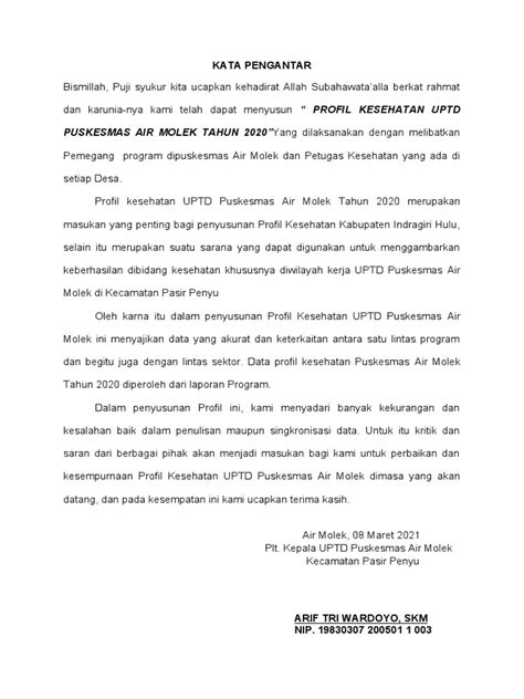 Kata Pengantar Profil Pdf