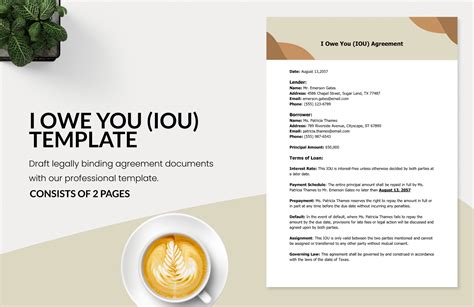 I Owe You (iou) Template in Word, PDF, Google Docs - Download ...