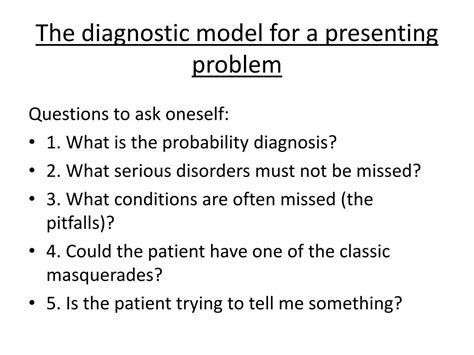 diagnostic model   presenting problem powerpoint