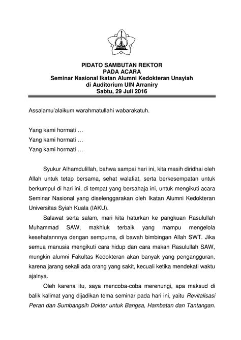 Contoh Kata Sambutan Pidato