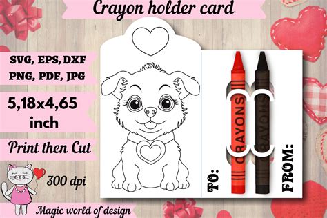 Valentine's Cute Dog with Heart Coloring Graphic by Magic world of ...