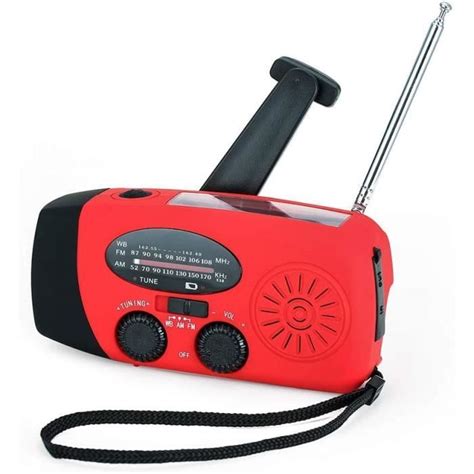 Radio Solaire Portable Main Manivelle Self Powered AM FM NOAA Radio