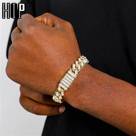 Baguette De Cadena C Bica De Lat N Para Hombre Y Mujer Pulsera De