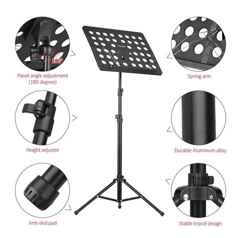 Jual Stand Tripod Tiang Buku Teks Lagu Partitur Sheet Musik Aluminium