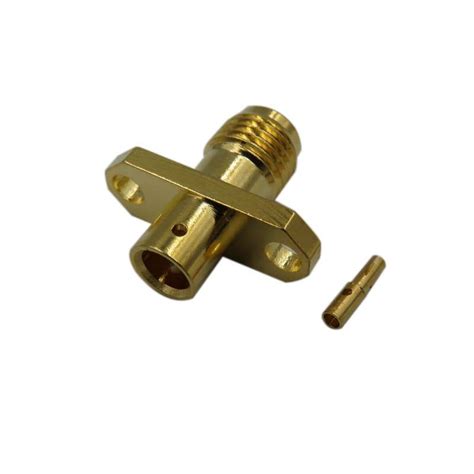 RF Coaxial SMA Female 2 Hole Flange Connector For Rg402 141 Semi