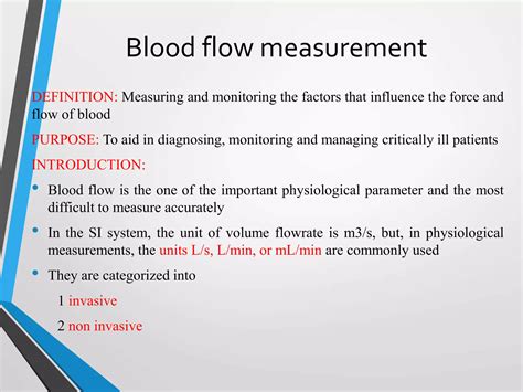 Flow measurement in Blood flow | PPTX