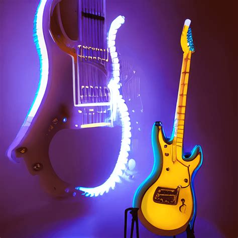 Skeletal Electric Guitar With Cosmic Guitar Strings And Cinematic Lighting · Creative Fabrica