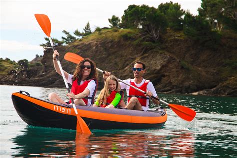 3 Seater Inflatable Kayak Kti 100 Orange Itiwit Decathlon