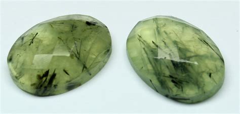 Genuine Top Quality Green Prehnite Rutile Gemstone Brilliant Cut