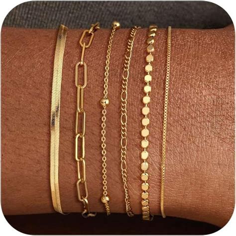 Dearmay Waterproof Gold Bracelets Set For Women Trendy Pcs E Ebay