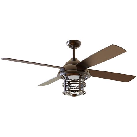 56 Craftmade Courtyard Bronze Led Outdoor Ceiling Fan With Remote