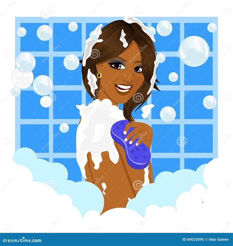 Woman Taking A Bath With Bubble Hygiene Cartoon Vector Cartoondealer