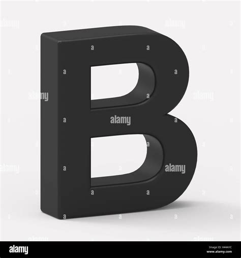 3d Left Leaning Black Letter B 3d Rendering Graphic Isolated White