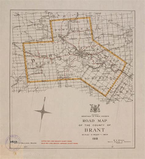 Road map of the County of Brant – All Items – Digital Archive : Toronto ...