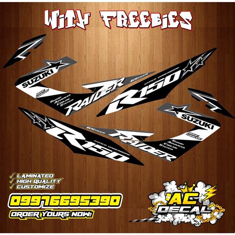 Suzuki Raider 150 Decal Star Edition BLACK WHITE Shopee Philippines