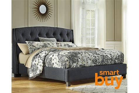 Dark Gray Kasidon Queen Tufted Bed View King Upholstered Bed Queen