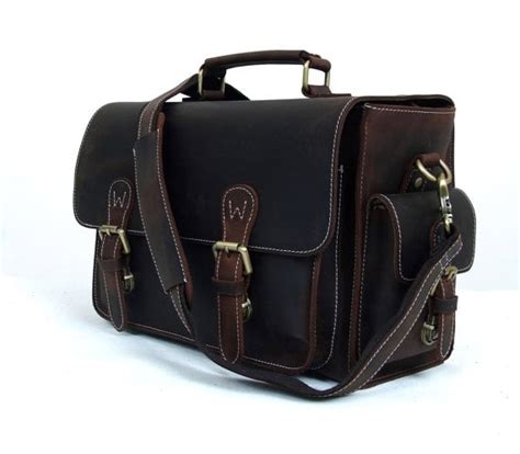 Genuine Leather DSLR Camera Bag Leather Briefcase Messenger Bag 6919 ...